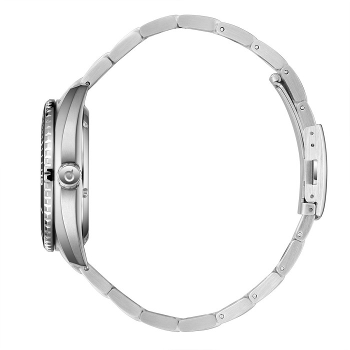 Quantum automatic diver watch with black dial and stainless steel bracelet