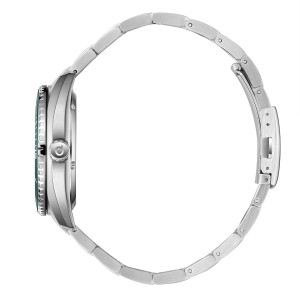 Quantum automatic diver watch with green dial and stainless steel bracelet
