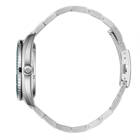 Quantum automatic diver watch with green dial and stainless steel bracelet