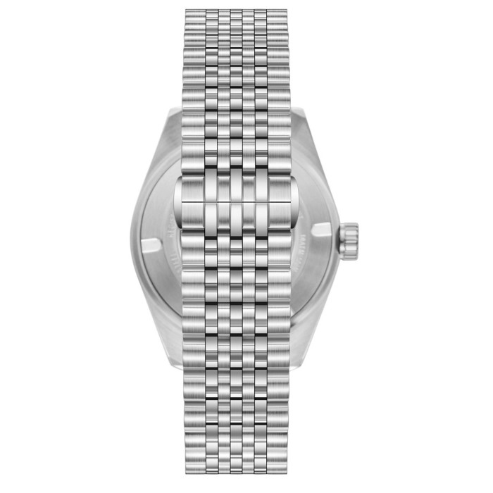 Quantum watch with green dial and stainless steel bracelet