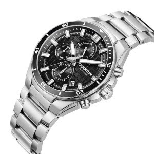 Quantum Watch | Black Dial Silver Bracelet