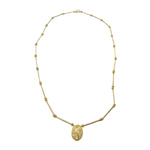 14K gold necklace with zircon stones