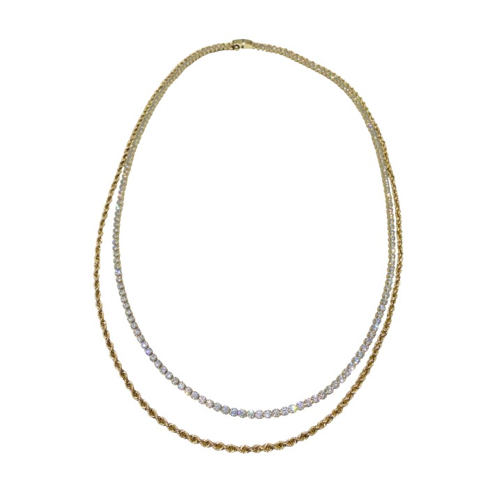 Χρυσό κολιέ 14Κ με πέτρες ζιργκόν