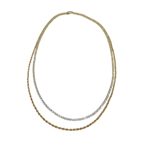 Χρυσό κολιέ 14Κ με πέτρες ζιργκόν