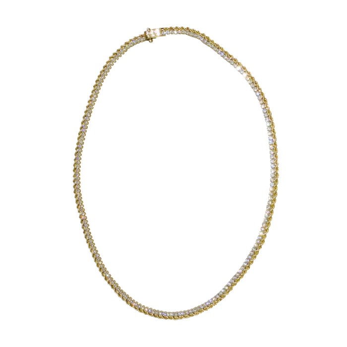 14K gold tennis necklace