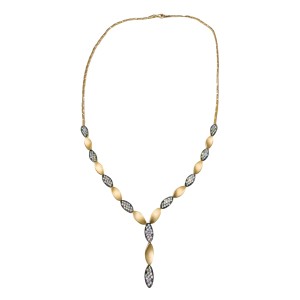 14K rose gold necklace with zircon stones