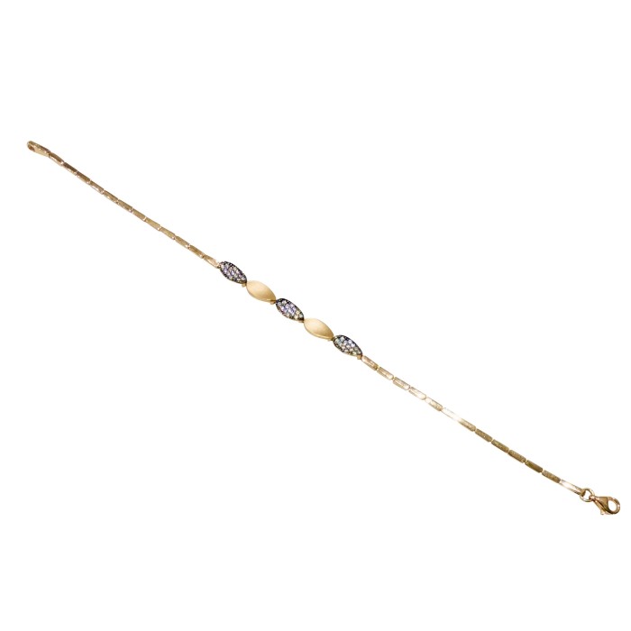 14K rose gold bracelet with zircon stones