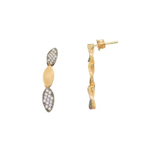 14K rose gold earrings with zircon stones