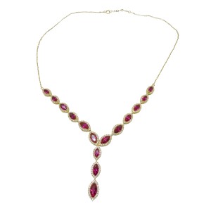 14K gold necklace with zircon stones