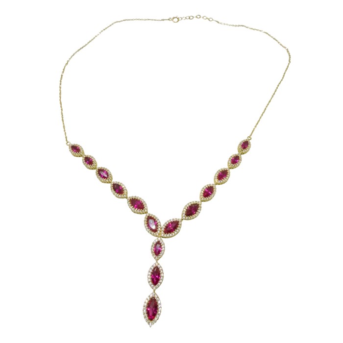 Χρυσό κολιέ 14Κ με πέτρες ζιργκόν