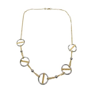 Δίχρωμο χρυσό γυναικείο κολιέ 14Κ