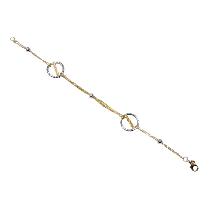 14K bicolor gold women’s chain bracelet