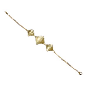 Δίχρωμο χρυσό γυναικείο αλυσιδωτό βραχιόλι 14Κ