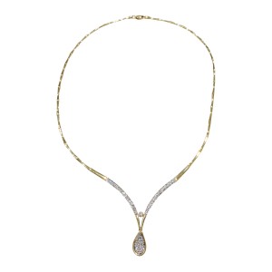 Χρυσό γυναικείο κολιέ 14Κ με πέτρες ζιργκόν