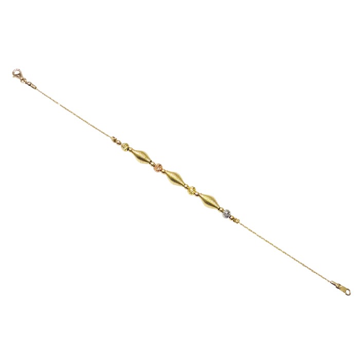 Δίχρωμο χρυσό αλυσιδωτό βραχιόλι 14Κ