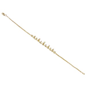 14K gold bracelet with zircon stones