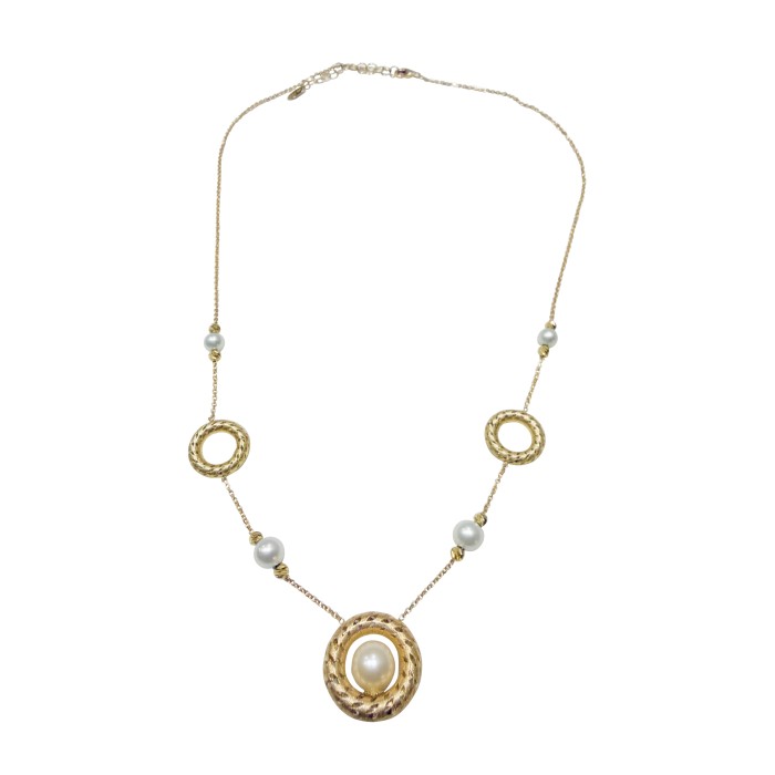 14K gold necklace with pearl