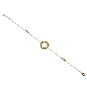 14K gold chain bracelet with pearl
