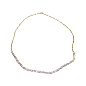 14K gold necklace with zircon stones