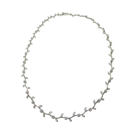 14K white gold necklace with zircon