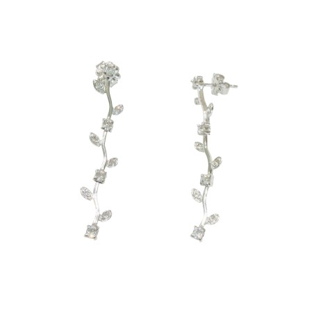 14K white gold earrings with zircon