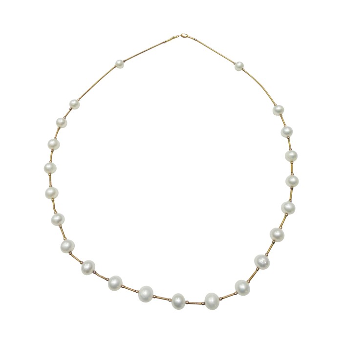 Χρυσό κολιέ 14Κ με μαργαριτάρια