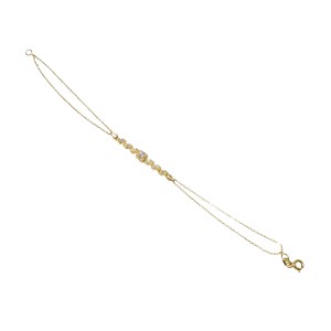 Χρυσό γυναικείο αλυσιδωτό βραχιόλι 14Κ με ζιργκόν