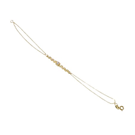 Χρυσό γυναικείο αλυσιδωτό βραχιόλι 14Κ με ζιργκόν