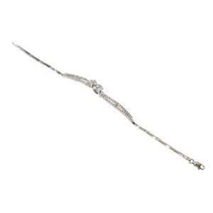 14K white gold bracelet with zircon stones