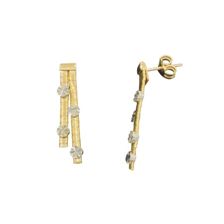 14K two-tone gold earrings