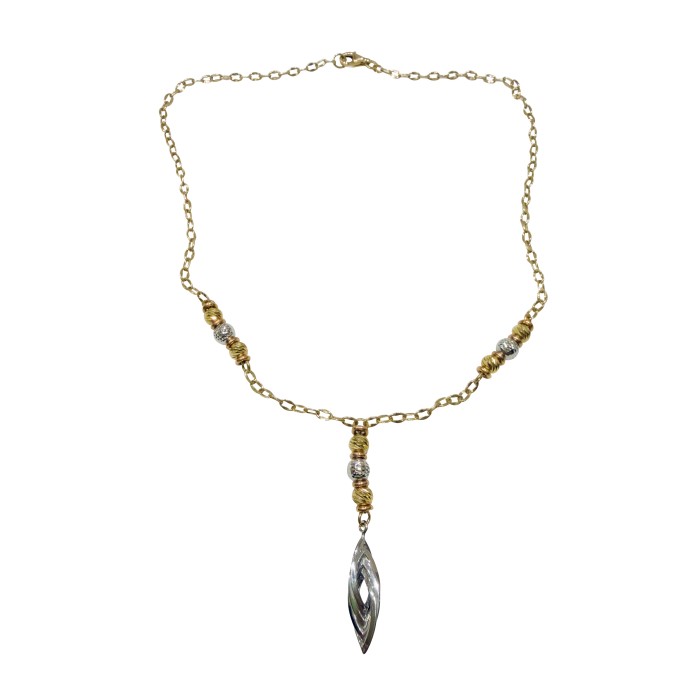 Δίχρωμο γυναικείο κολιέ 14Κ