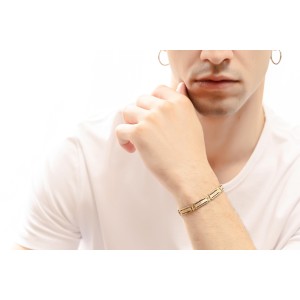 14K two-tone gold men’s bracelet