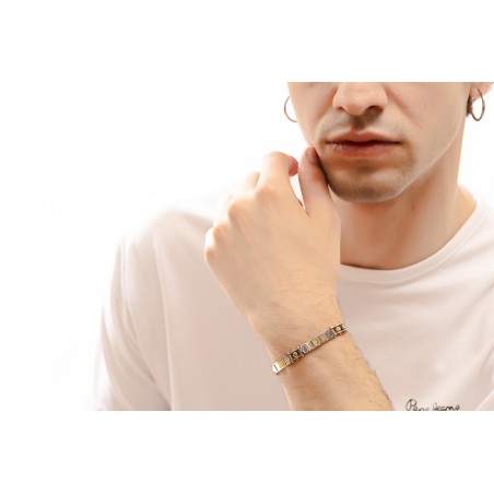 Δίχρωμη ανδρική καδένα 14Κ