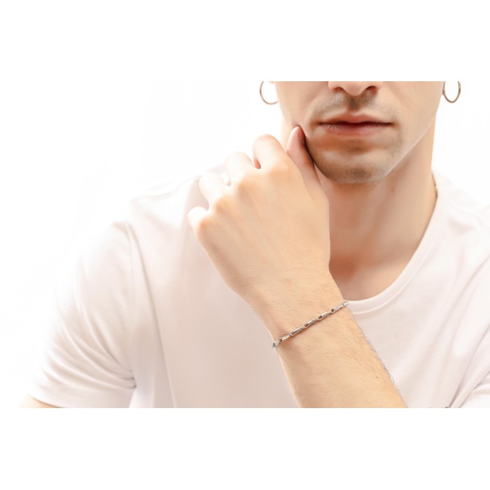 14K white gold men’s bracelet