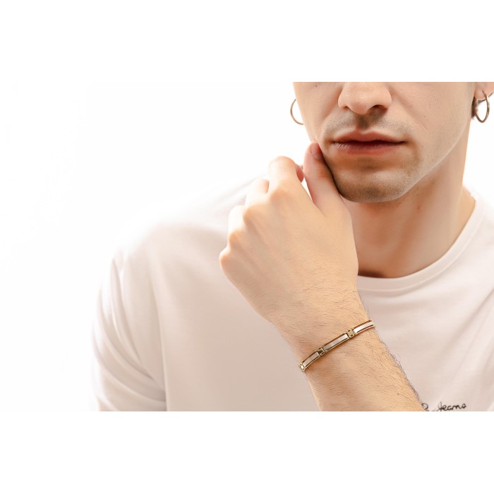 14K two-tone gold men’s bracelet