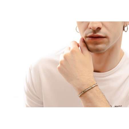 14K two-tone gold men’s bracelet