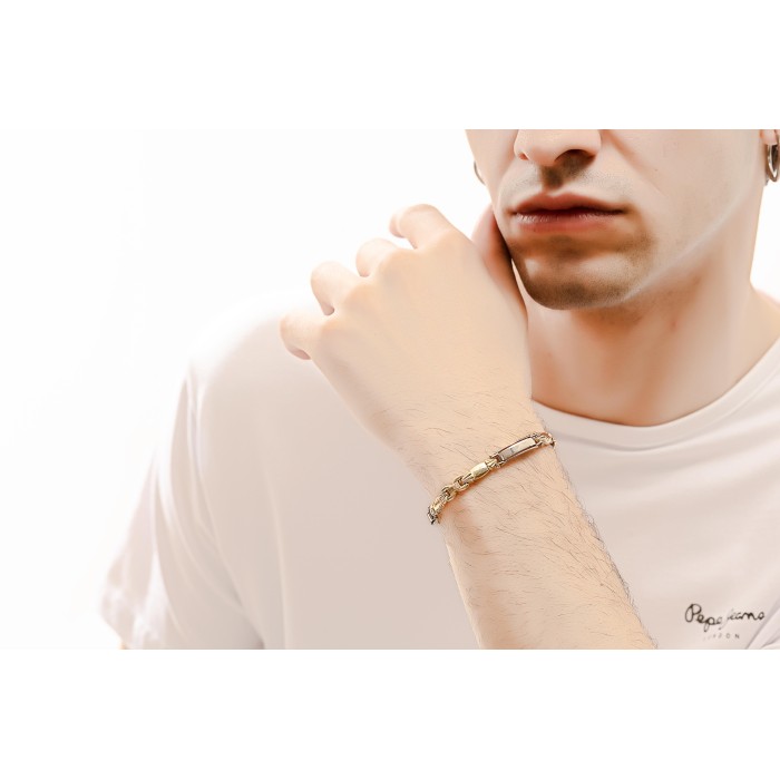 Δίχρωμη ανδρική καδένα 14Κ