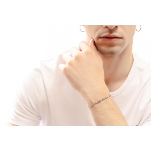 14K white gold men’s bracelet