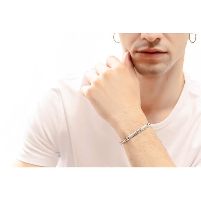 14K white gold men’s bracelet