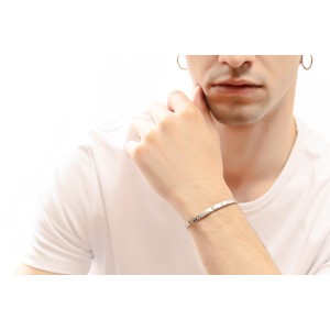 14K white gold men’s bracelet