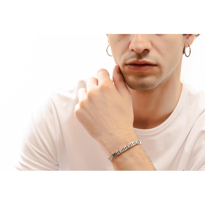 Λευκόχρυση ανδρική καδένα 14Κ