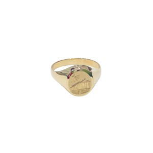 14K yellow gold men’s ring with zircon stone