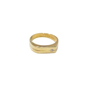 14K men’s gold ring with zircon stone