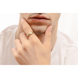 14K men’s gold ring with zircon stone