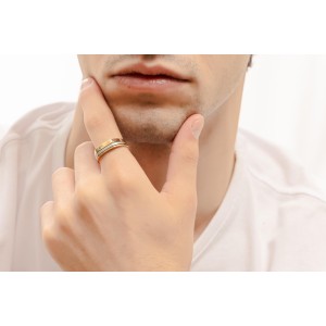 18K two-tone men’s ring