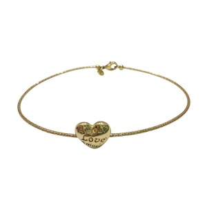 14K gold heart bracelet