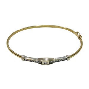 14K two-tone bracelet with zircon