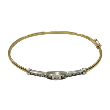 14K two-tone bracelet with zircon