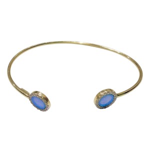 Χρυσό βραχιόλι χειροπέδα 14Κ με ζιργκόν