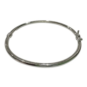14K white gold hinged bracelet